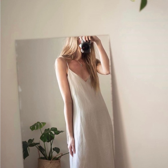 Par en Par Cala slip dress, bone NWOT - Picture 3 of 6